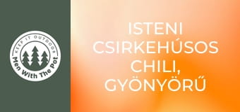 Isteni csirkehúsos chili, gyönyörű kenyérben sütve