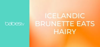 Icelandic brunette eats hairy pussy E1309