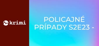 Policajné prípady S2E23 - Autobusový zájazd, Streľba v centre voľného času, Podzemné parkovisko, Obetavá dcéra