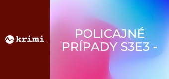 Policajné prípady S3E3 - Rutinná kontrola, Mladík, ktorý nechcel upratovať, Opilec s nožom, Opitá matka