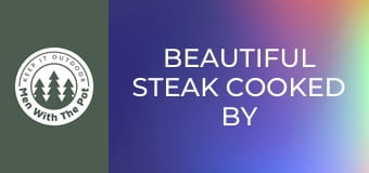 Piękny STEK Gotowany Nad Jeziorem Piękny STEK Gotowany Nad Jeziorem