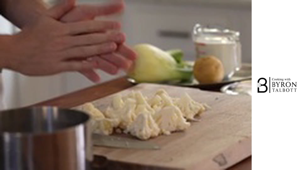 Paprika and Lemon Shrimp, Cauliflower Puree, and Vadouvan Hash