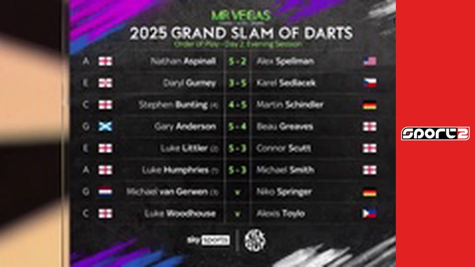 Darts E2 - Csoportmérkőzések, 2. nap, Grand Slam of Darts, ism., HD