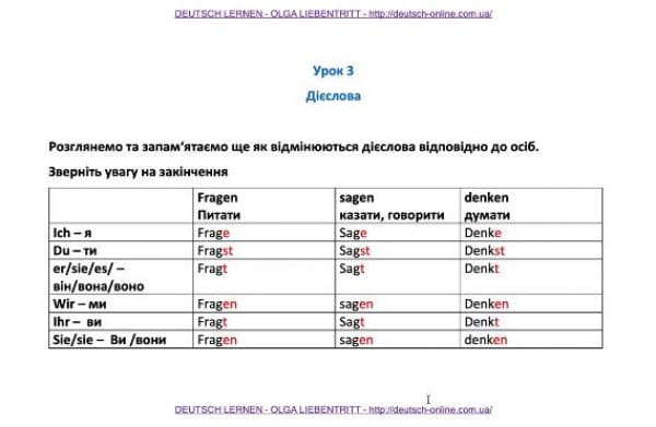 Lesson 3 - Verbs in German